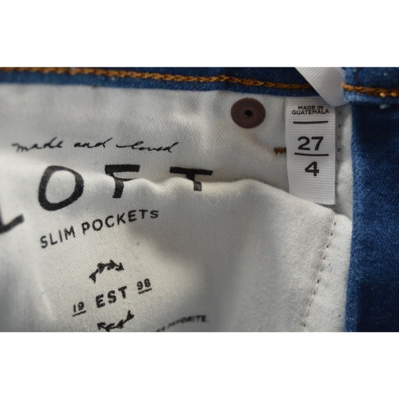 Loft Curvy Skinny Jeans Women Junior Size 27 Raw Hem Pre-Owned - Picture 10 of 14